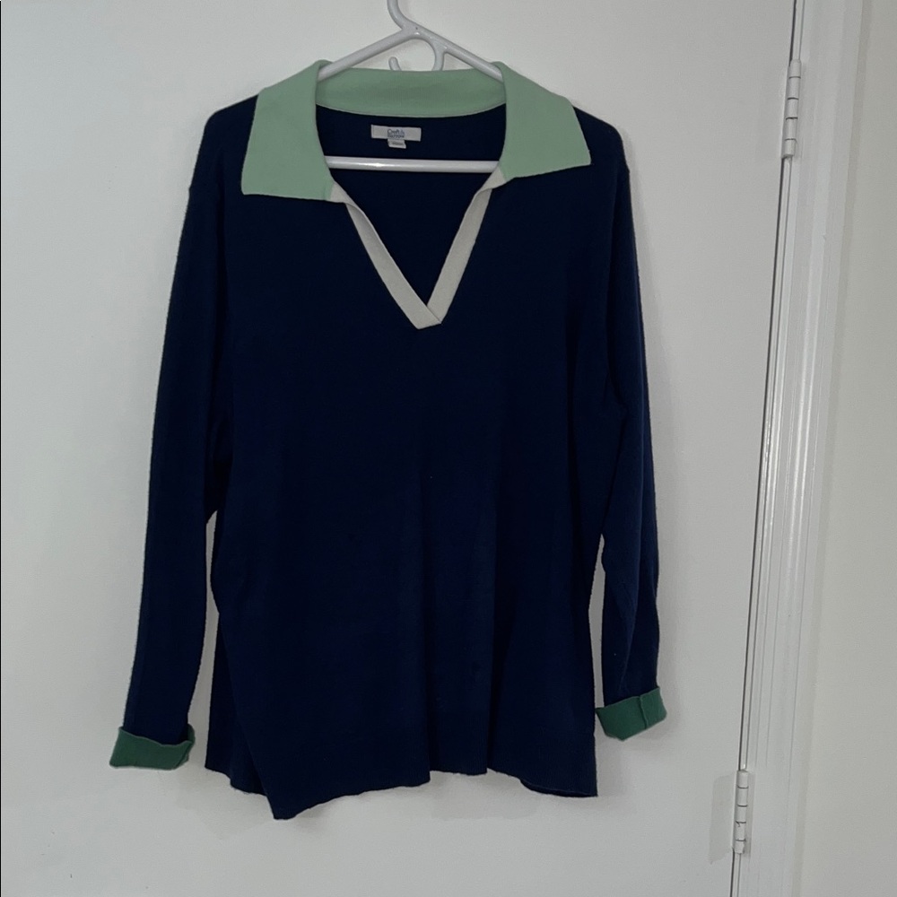 Croft & Barrow Blue and Light Green Sweater